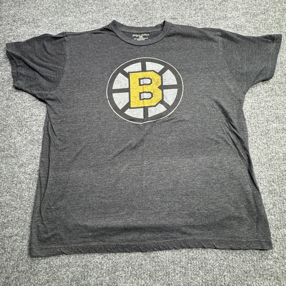 Boston Bruins Wright And Ditson T Shirt Mens XL Charcoal Gray NHL Hockey Logo